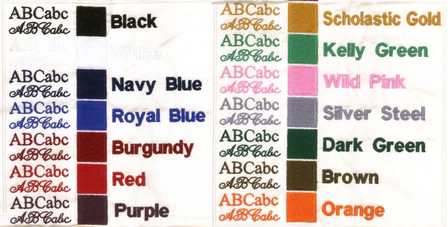 Standard embroidery colors are just the beginning.