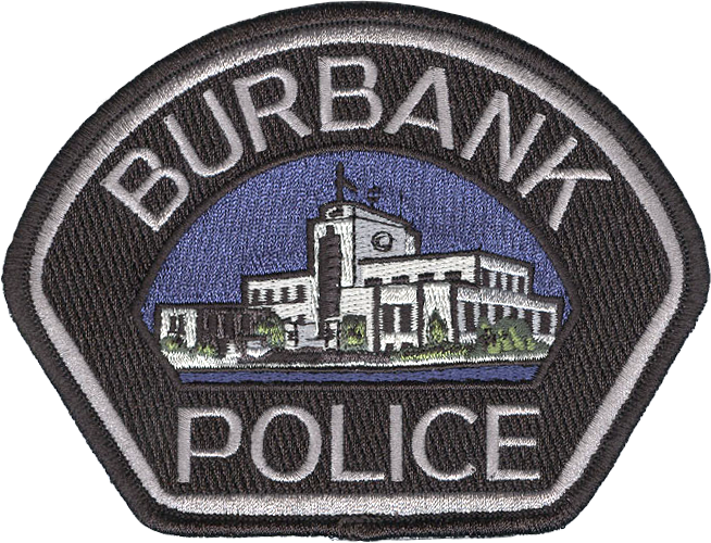 Embroidered patch with Burbank Police logo - prop for television show